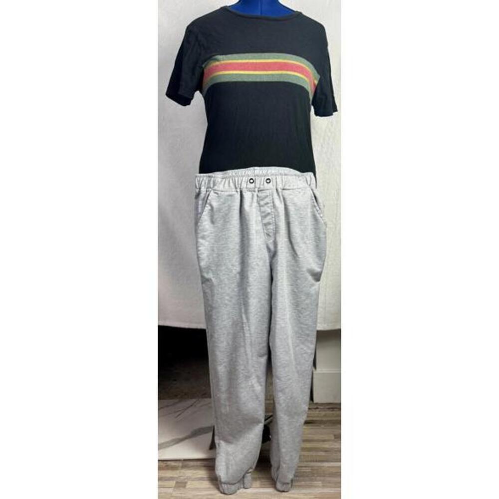 shein gray sweatpants elastic waist lounge joggers comfy minimalist streetwear m